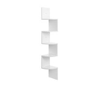 VASAGLE Corner Shelf, Floating Wall Shelf With 5-tier White LBC20WT