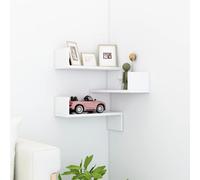 Wall Corner Shelf White 40x40x50 cm Engineered Wood Floating Display Unit Slim