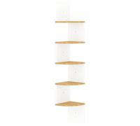 Wall Corner Shelf White and Sonoma Oak Engineered Wood Floating vidaXL