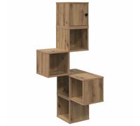 Wall Corner Shelf with Shelf with Storage Engineered Wood Wall-Mounted vidaXL