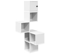 Wall Corner Shelf with Shelf with Storage Engineered Wood Wall-Mounted vidaXL