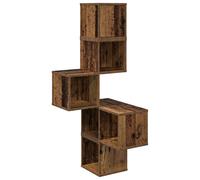 Wall Corner Shelf with Shelf with Storage Engineered Wood Wall-Mounted vidaXL