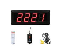 Wall Counter Scoreboard Timer Display Controller With Wired Button Box And Remotes Aluminum Alloy Housing Single-Sided Large Digits Suitable For Gyms Schools, 2.3 Inch 4-Digit, style to 3