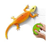 Wall Crawler Gecko with LED Eyes, Remote-controlled wall-climbing gecko-like lizard, 360° Rotation RC Robot Lizard for Year Old Boys Toys Age 5-12 Chameleon Xmas (Yellow)