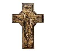 Wall cross Wooden Crucifix Savior Jesus. Religious wood carving Catholic Cross. Christian gift - Exquisite Pocket-Sized Icon - Jewelry-Quality