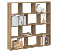Wall cube shelf 12 compartments Artisan Oak 100x18x100 cm Engineered Wood modern