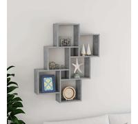 vidaXL Wall Cube Shelf Concrete Grey Engineered Wood Wall Cube Hanging Shelf