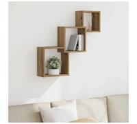 Wall Cube Shelf Artisan Oak Engineered Wood 68x15x68 cm Floating Cube Wall-Mount
