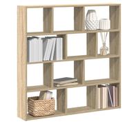 Wall Cube Shelf Floating 12 Compartments Sonoma Oak Engineered Wood 100x18x100
