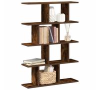 Wall Cube Shelf Floating Smoked Oak 70x18x100cm Engineered Wood 12 Compartments