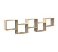 Wall Cube Shelf Floating Storage Shelf 5 Compartments Engineered Wood vidaXL