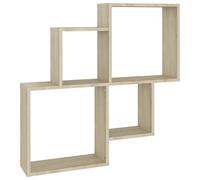 vidaXL Wall Cube Shelf Sonoma Oak Engineered Wood Wall-Mounted Hanging Shelf