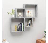 vidaXL Wall Cube Shelf Concrete Grey Engineered Wood Indoor Hanging Shelf