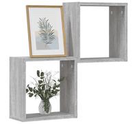 Wall Cube Shelf Set 2 pcs Grey Sonoma 30x15x30cm Engineered Wood Floating Cubes