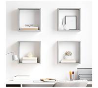 Wall Cube Shelves 4pc Concrete Grey Engineered Wood 30x15x30cm Modern Floating
