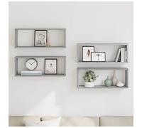 Wall Cube Shelves 4pc Grey Sonoma Engineered Wood 60x15x23cm Floating Shelf Home