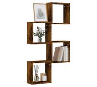Wall Cube Shelves 4pcs Engineered Wood Smoked Oak 30x15x30 cm floating displays