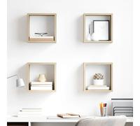 Wall Cube Shelves 4pcs Sonoma Oak Engineered Wood 26x15x26 cm Floating Set Decor