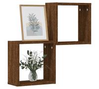 Wall Cube Shelves Brown Oak 30x15x30 cm Engineered Wood 2pcs Floating Modern Set