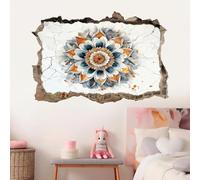 Wall Decal Art Wall Tattoo 3D Smashed Mandala Removable Wall Sticker Room Mural Decals Flower Self Adhesive Poster Tattoo Kids Sticker Mural Boy Bedroom Decor 45x67cm