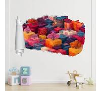 Wall Decal Art Wall Tattoo 3D Smashed Tree Color Geometry Removable Wall Sticker Room Mural Decals Abstract Art Self Adhesive Poster Tattoo Kids Sticker Mural Boy Bedroom Decor