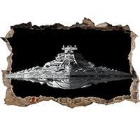 Wall Decal Art Wall Tattoo 3D Smashed Wall Stickers Hole in The Wall 3D Star Wars Decorative Sticker to The Room 55x80cm
