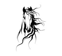Wall Decal Horse Head Pet Animal Stallion Racehorse Wall Vinyl Stickers Home Interior Decoration Living Room Murals Bedroom Large - 54x84cm