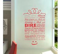 Wall Decal House Rules Wall Sticker Wall Decal Art Wall Sticker Home Decorative Mural,Red,74x44 Cm
