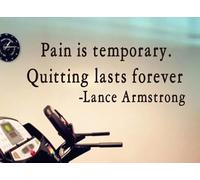 Wall Decal Pain is Temporary Quitting Last Forever Quote Wall Sticker Office Workout Decal,Black,138cmx56cm