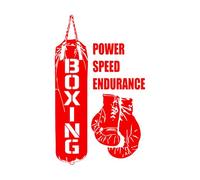 Wall Decal Power Speed Endurance Boxing Gloves Sport Wall Stickers Vinyl Removable atoin-S-34x57cm-Red