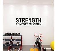 Wall Decal Stickers, Motivational Wall Decals, (Easy to Apply), Vinyl Wall Decor Art Men Women Sports Yoga Quotes Gym Office Bedroom Living Room School Classroom, Strength Comes from Within 35"X9.8"