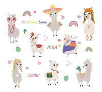 Wall Decal Stickers Removable Vinyl Mural Home Office Decor Library Wall Color Alpaca 30 X 90cm(2 Sheets)