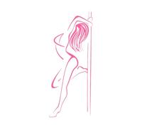 Wall Decal Striptease Hot Sexy Woman Pole Dance Mural Vinyl Stickers Bedroom Wall Decorations Removable Extra Large - 57x142cm