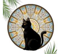 Wall Decal - Waterproof Round Wall Sticker - 2X Art Stickers, Cat Decal and Round Decal for Nursery Room Toilet Kitchen