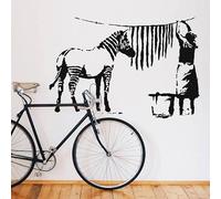 Wall Decal Zebra Stripes Laundry Street Art Sticker, Urban Wall Art, Vinyl Art Waterproof Murals 86x57cm