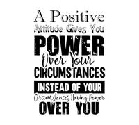 Wall Decals a Positive Attitude Gives You Power Over Your circumstances Motivational Quotes 36x52.6cm Easy Installation Black