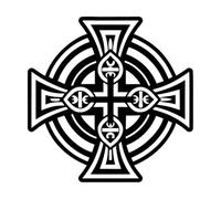 Wall Decals a Solid Style icon of Celtic Cross Symbol 42x42cm Do not Damage The Wall Surface Black