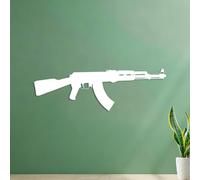 Wall Decals Ak47 Assault Rifle Garage Tattoo Boy Military 49.1x153.6cm Multiple Size Options White
