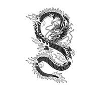 Wall Decals Asian Symbol Chinese Dragon Ornament 32x48.4cm Art Decoration S-Black