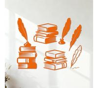 Wall Decals Books Pen Writer Reading Library 35x43.2cm Car Body Decoration Orange
