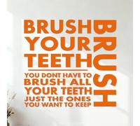 Wall Decals Brushing Teeth At The Dentist's Office 35x37.1cm Removable Without Leaving Glue Orange