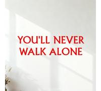 Wall Decals Football You'll Never Walk Alone Quotes Soccer Boy 45.5x159.1cm It Won't Fall Off Red