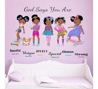 Wall Decals for Girls Toddler Bedroom,Black Girl Magic Inspirational Quotes Wall Stickers,Motivational Saying African American Girls Wallpaper for Baby Bedroom Room Wall Decor Decoration