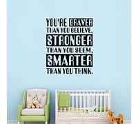 Wall Decals for Kids, Playroom Wall Stickers, (Easy to Apply), Wall Decor Vinyl Art Quotes Motivational Disney Inspirational Boys Girls Baby Sayings Home Positive Family Word, You're Braver 20"X24"