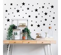 Wall Decals for Kids Room 155Pcs Black Mix Star 1Inch-2Inch-3Inch-4Inch