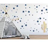 Wall Decals for Kids Room 155Pcs Dark Blue Mix Star 1Inch-2Inch-3Inch-4Inch