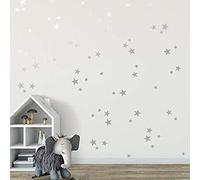 Wall Decals for Kids Room 155Pcs Silver Mix Star 1Inch-2Inch-3Inch-4Inch
