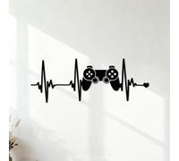 Wall Decals G ame Heartbeat Controller Video Game 32x85.1cm Easy Installation Black