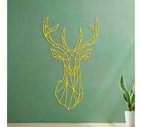 Wall Decals Geometric Deer Head Life 54.6x91.3cm Do not Damage the wall Surface Yellow
