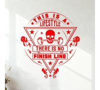 Wall Decals Gym Fitness Design This is a Lifestyle There ts no Finish line 42x47cm Art Mural Painting Red